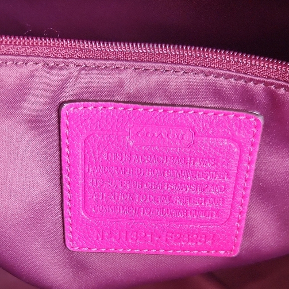 Coach Fuchsia Leather Shoulder Bag